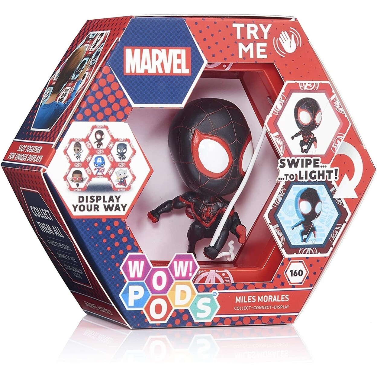 WOW! Stuff WOW Pods Spiderman Miles Morales Swipe Light-Up Marvel Black Suit