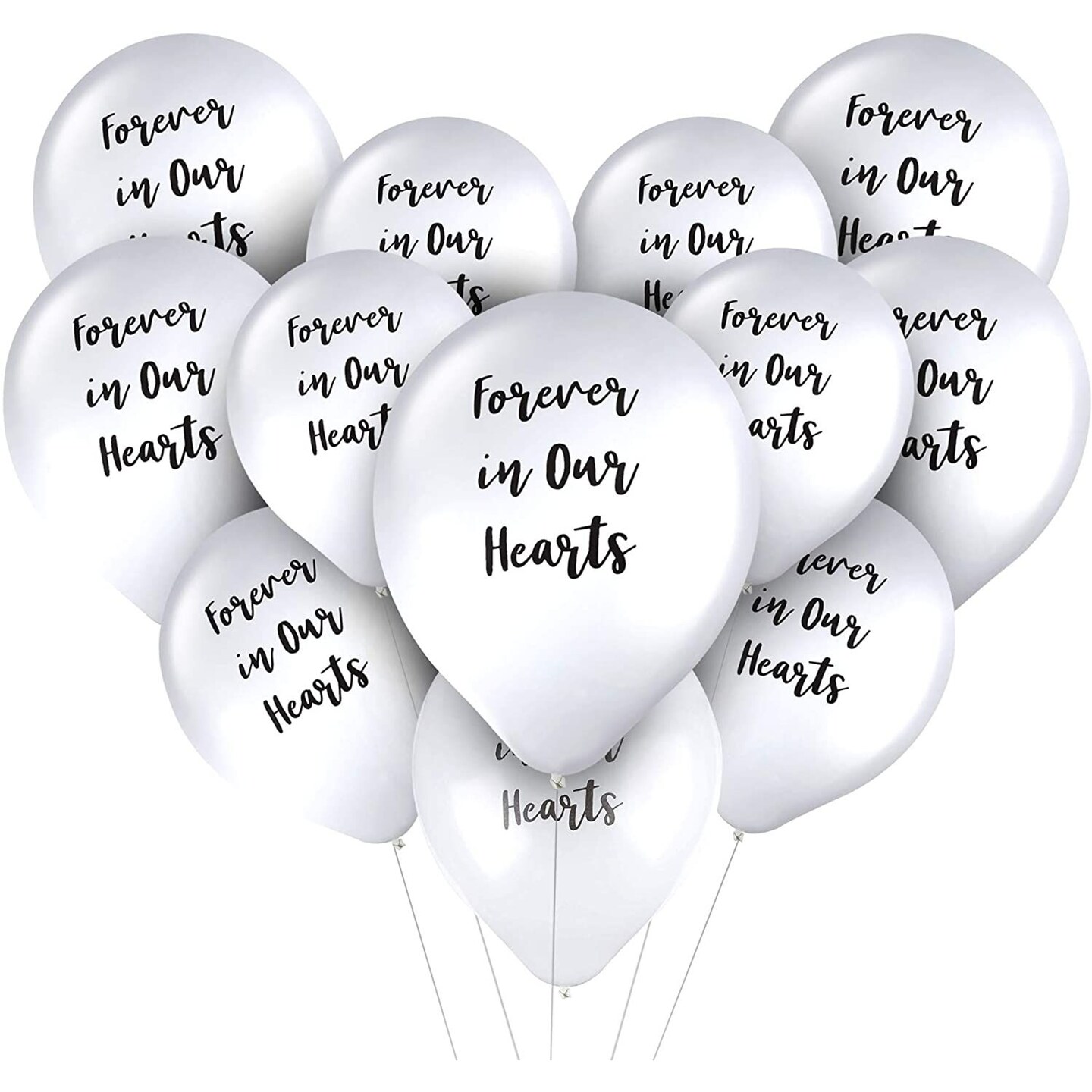 Memorial Balloons, Forever In Our Hearts (12 in., 30 Pack)
