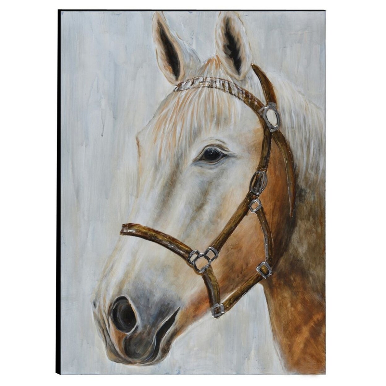The Urban Port Hand Painted Horse Wooden Wall Art Decor, Multicolor- Saltoro Sherpi