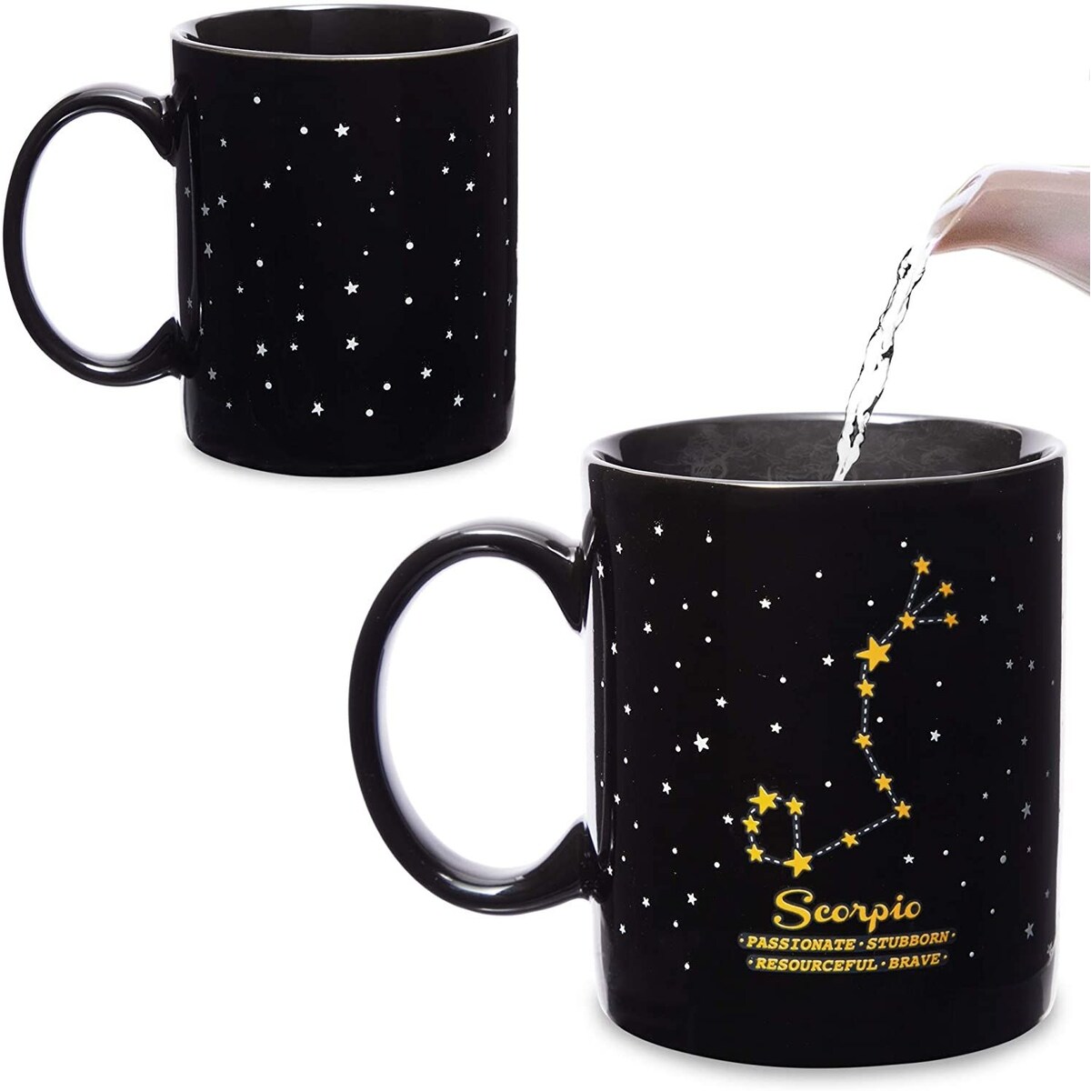 11-Ounce Color Changing Mug with Scorpio Zodiac Astrological Sign Design (Black)