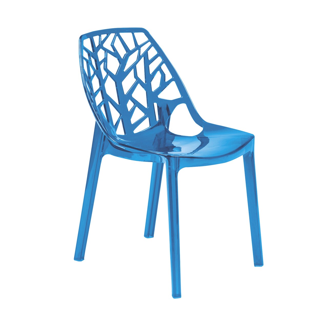 Leisuremod Cornelia Modern Dining Side Chair - Transparent Blue