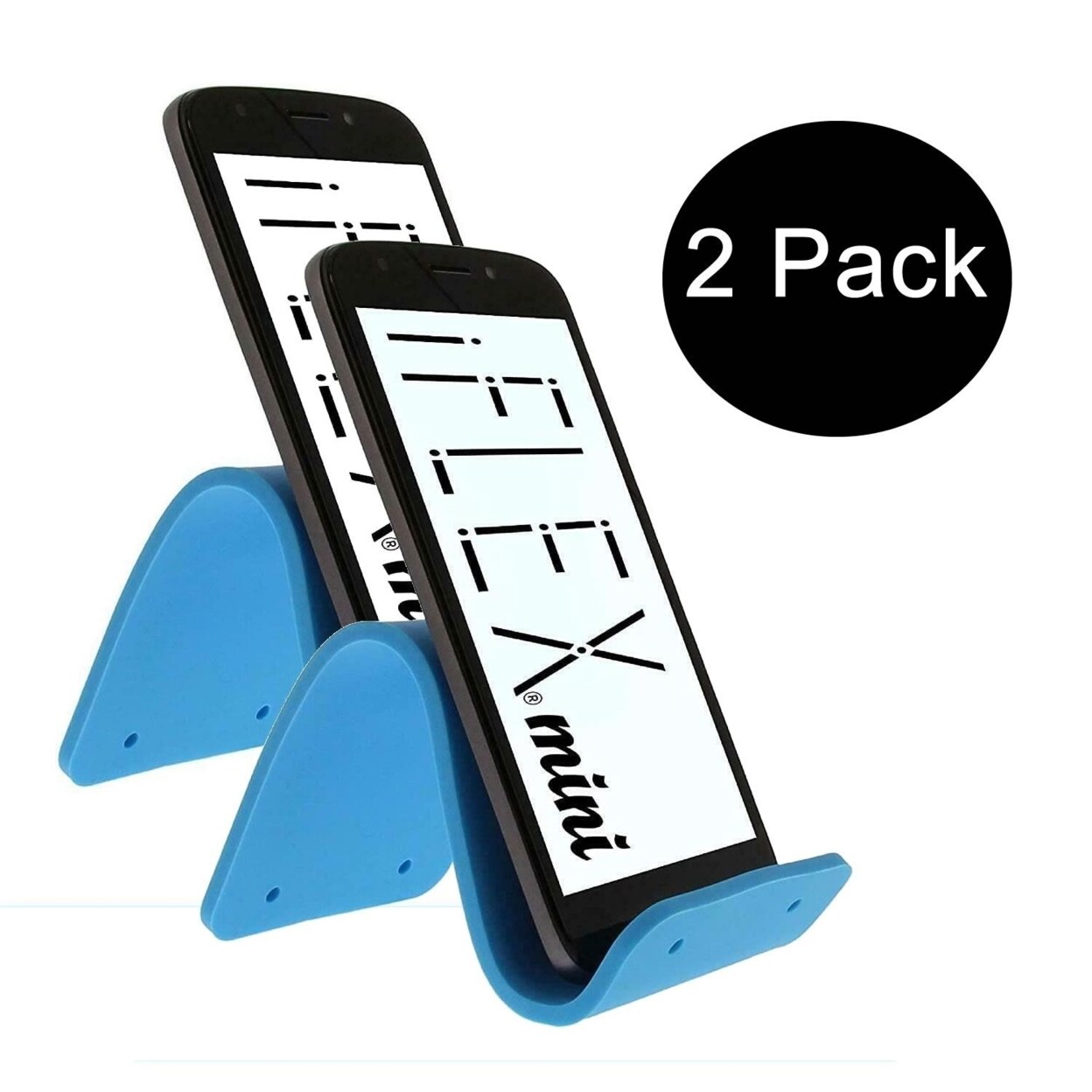 Iflex Mini Flexible Phone Holder Sky Blue 2Pk Hands-Free Adjustable Stand