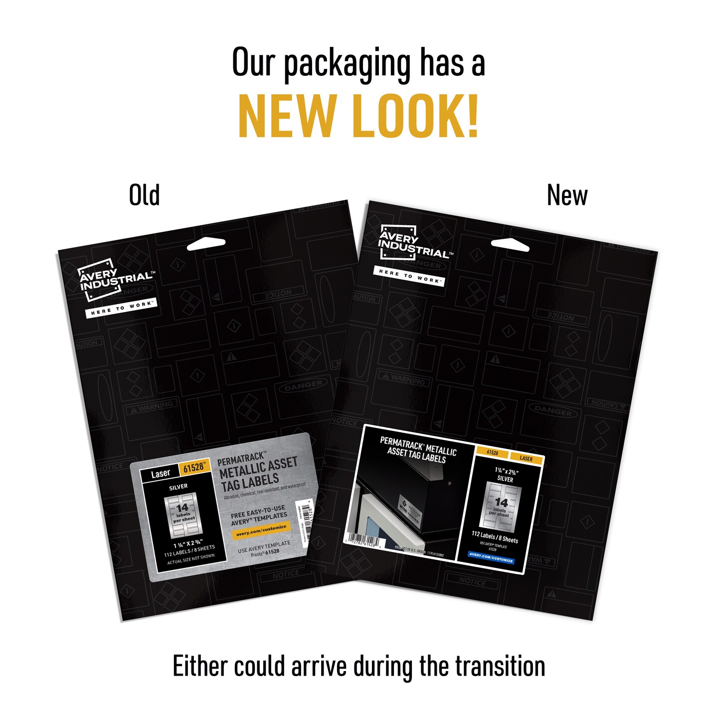 Avery PermaTrack Metallic Asset Tag Labels, 1-1/4" x 2-3/4", 112 Asset Tags (61528)