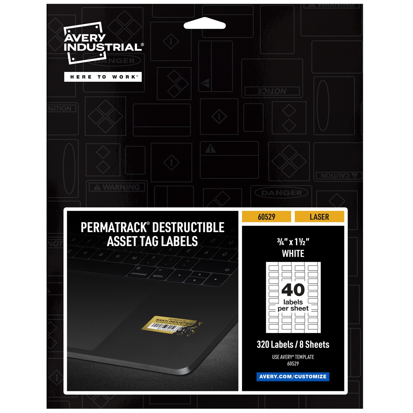 Avery PermaTrack Destructible Asset Tag Labels, 3/4" x 1-1/2", 320 Asset Tags (60529)