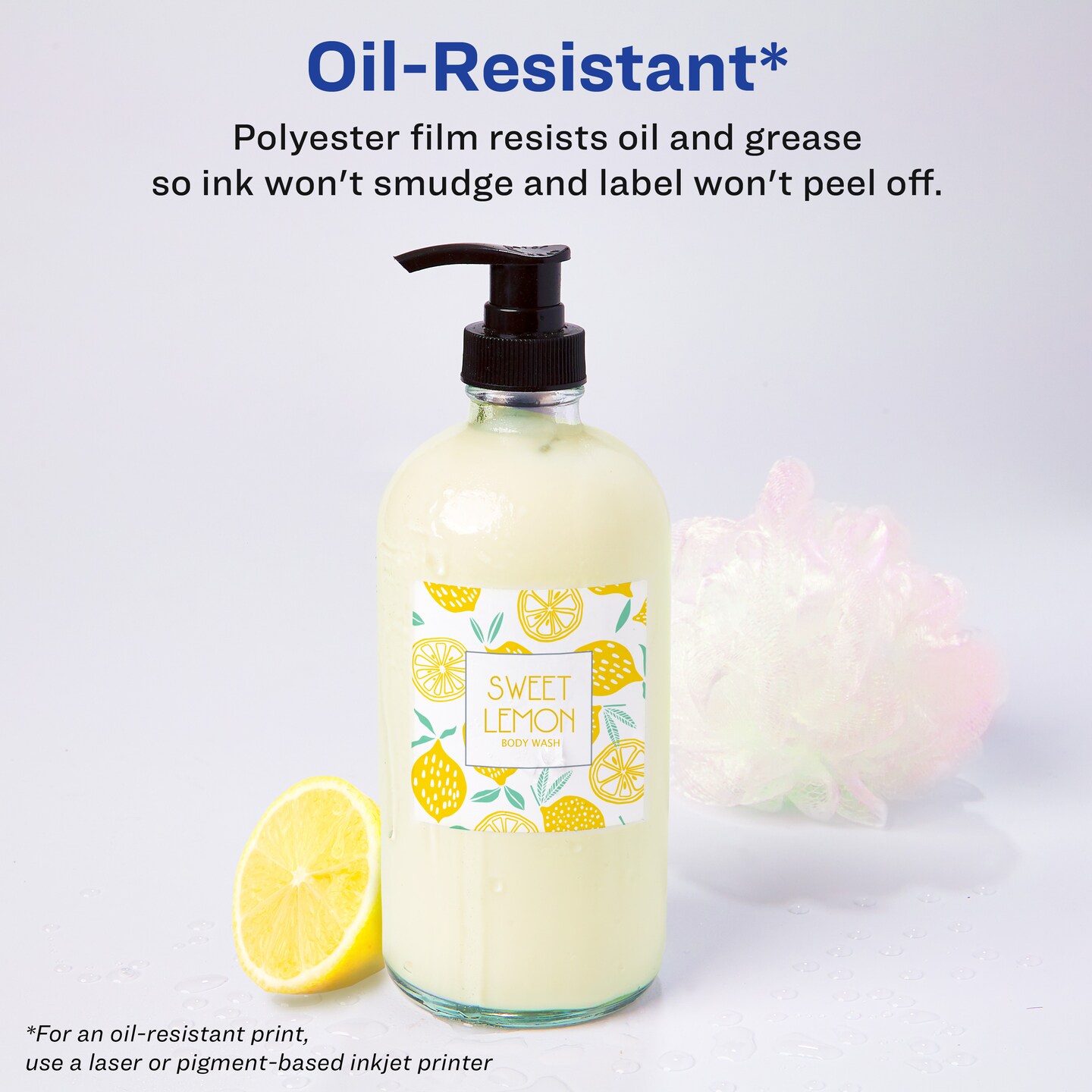 Avery Durable Waterproof Oil-Resistant Film Labels with Sure Feed Technology, 2" x 2" Square, Laser/Pigment-Inkjet, 120 Labels (64503)