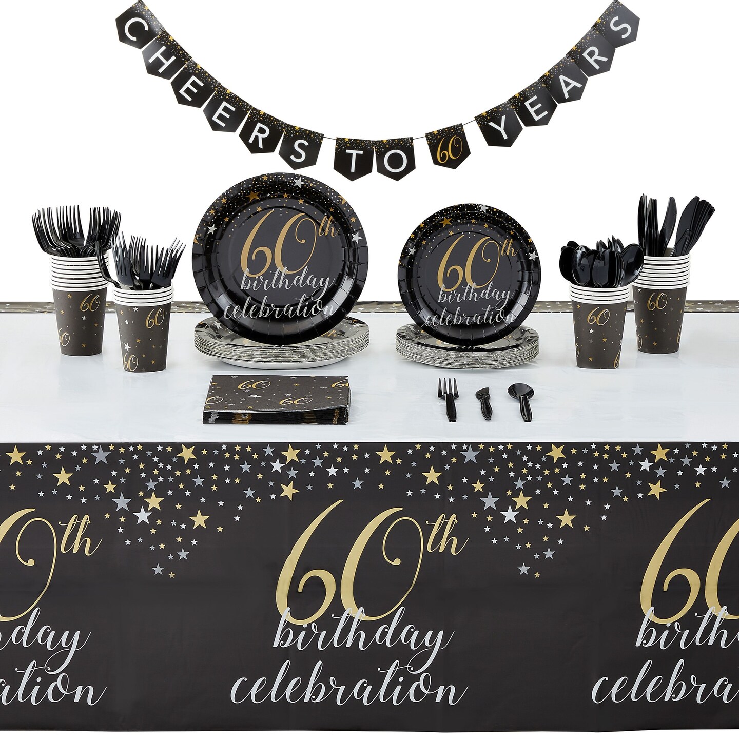 60th Birthday Party Supplies and Decorations with Banner ...