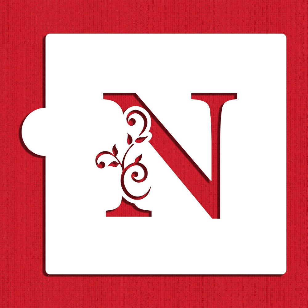 3.5-Inch Ornate Monogram Cake Stencil | C1082 by Designer Stencils | Stencils for Royal Icing, Airbrush, Dusting Powder |