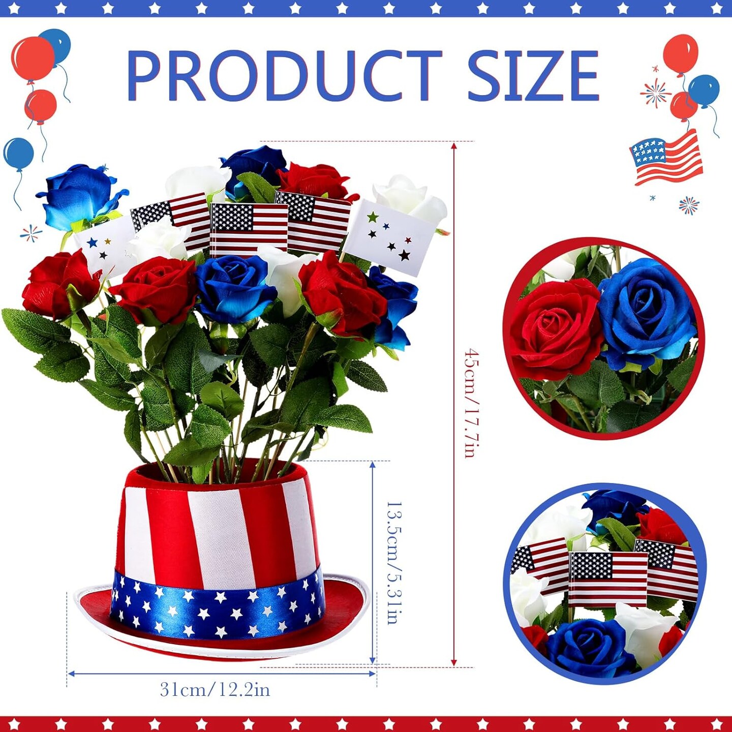 Patriotic Flower Pot Hat Set