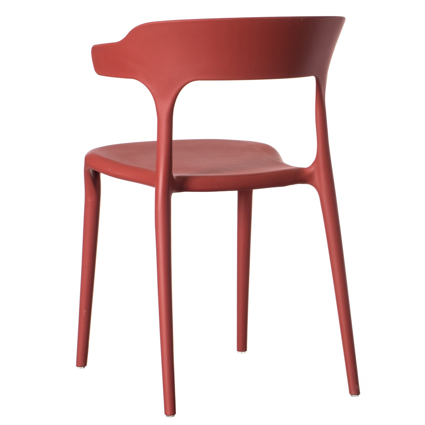 Modern Plastic Outdoor Dining Chair with Open U Shaped Back