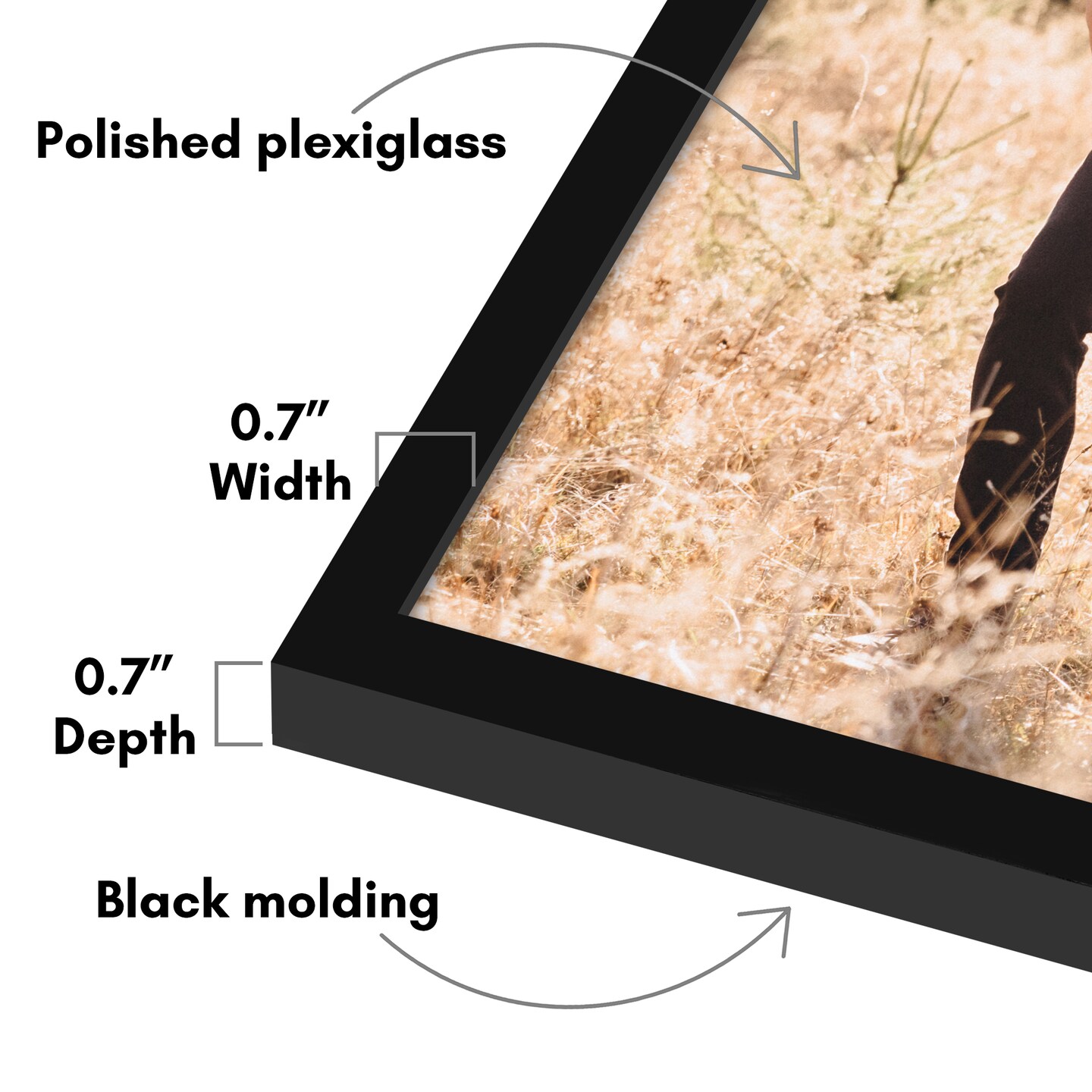 Americanflat Poster Frame - Perfect Frame for Photos and Artwork - Large Picture Frame - Polished Plexiglass - Hanging Hardware with Horizontal and Vertical Display