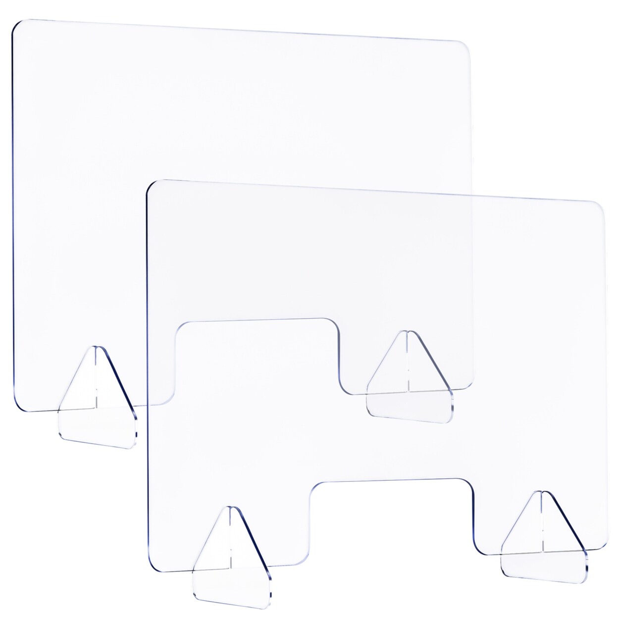 Gymax 2PCS 24&#x27;&#x27; x 16&#x27;&#x27; Protective Plexiglass Sneeze Guard Acrylic Shield for Counter