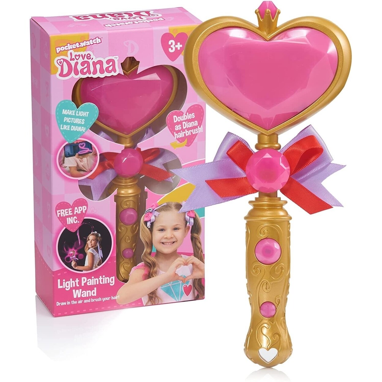 WOW! Stuff Love Diana Hairbrush Light Painting Wand with Sound Kids YouTube Show WOW Stuff