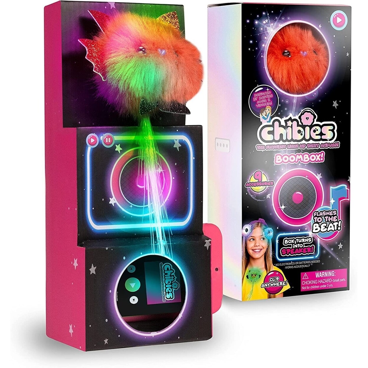 Chibies Boom Box Roxie Fluffy Lights To Beats Speaker Music Interactive Toy Wow Stuff