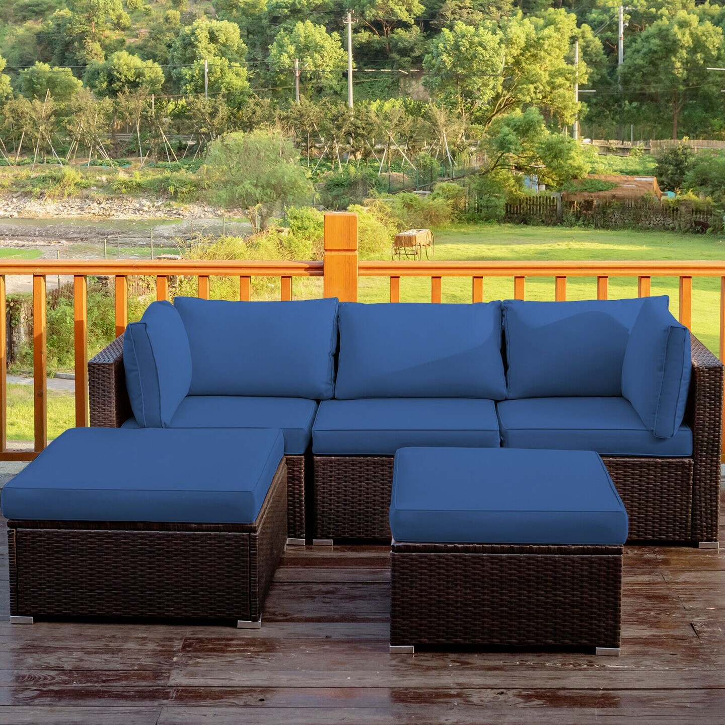 Outdoor couch with online ottoman