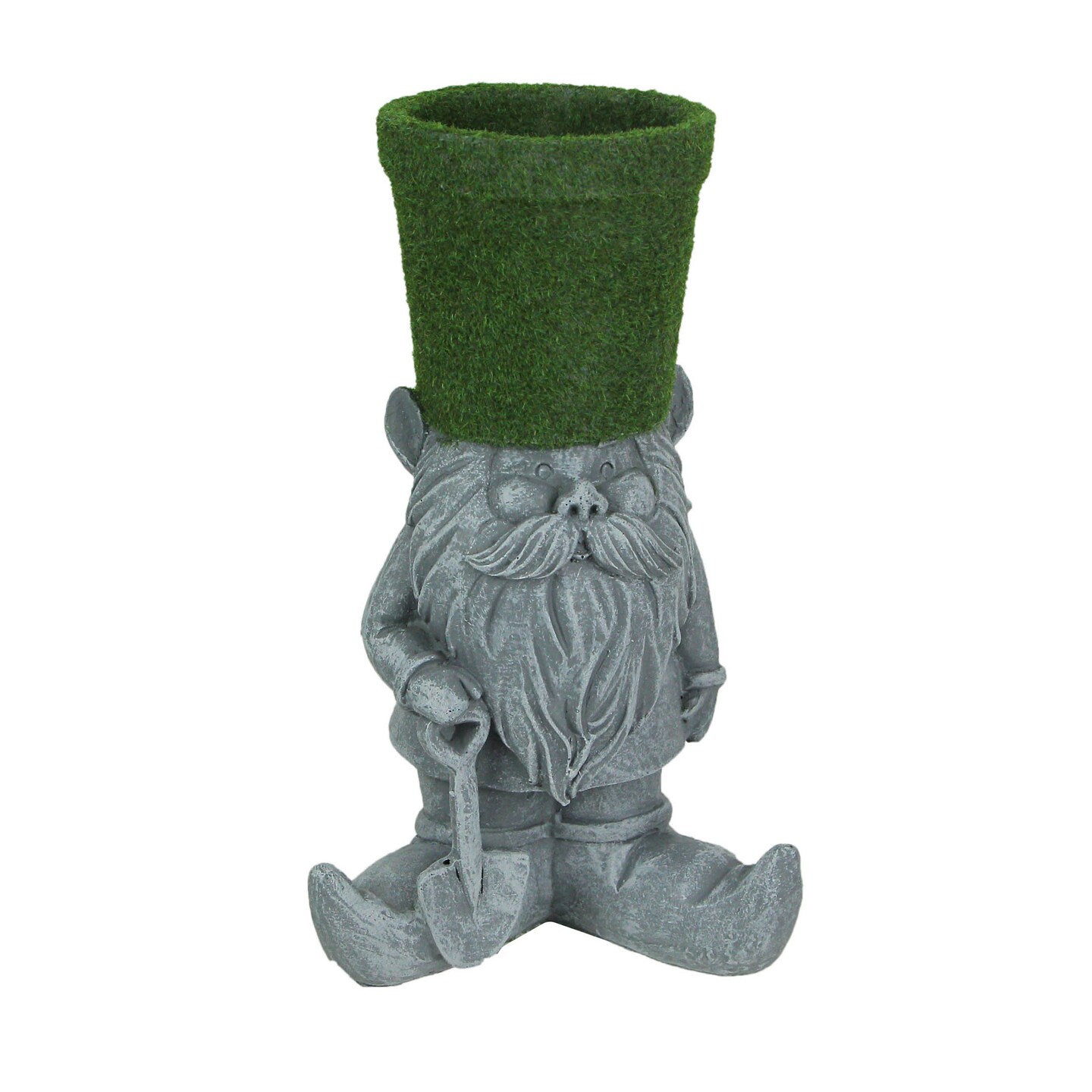 Moss Flocked Resin Garden Gnome Flower Pot Indoor Outdoor Garden Statue Planter