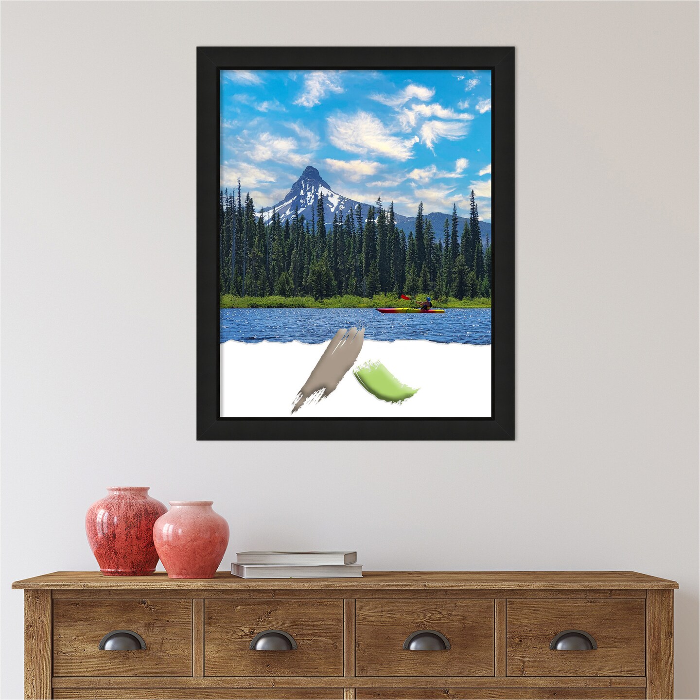 Midnight Black Narrow Wood Picture Frame