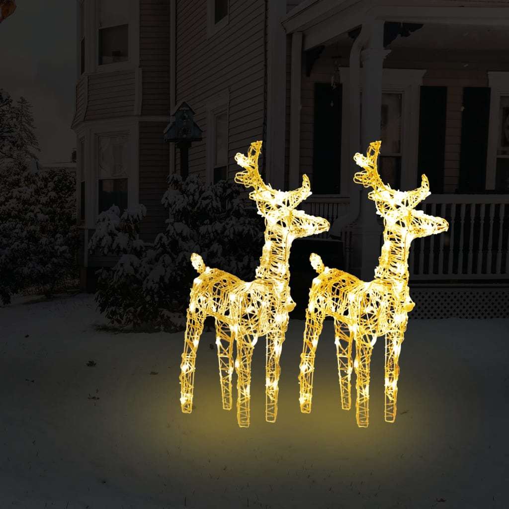 2 pcs Christmas Reindeers with 80 LEDs Acrylic
