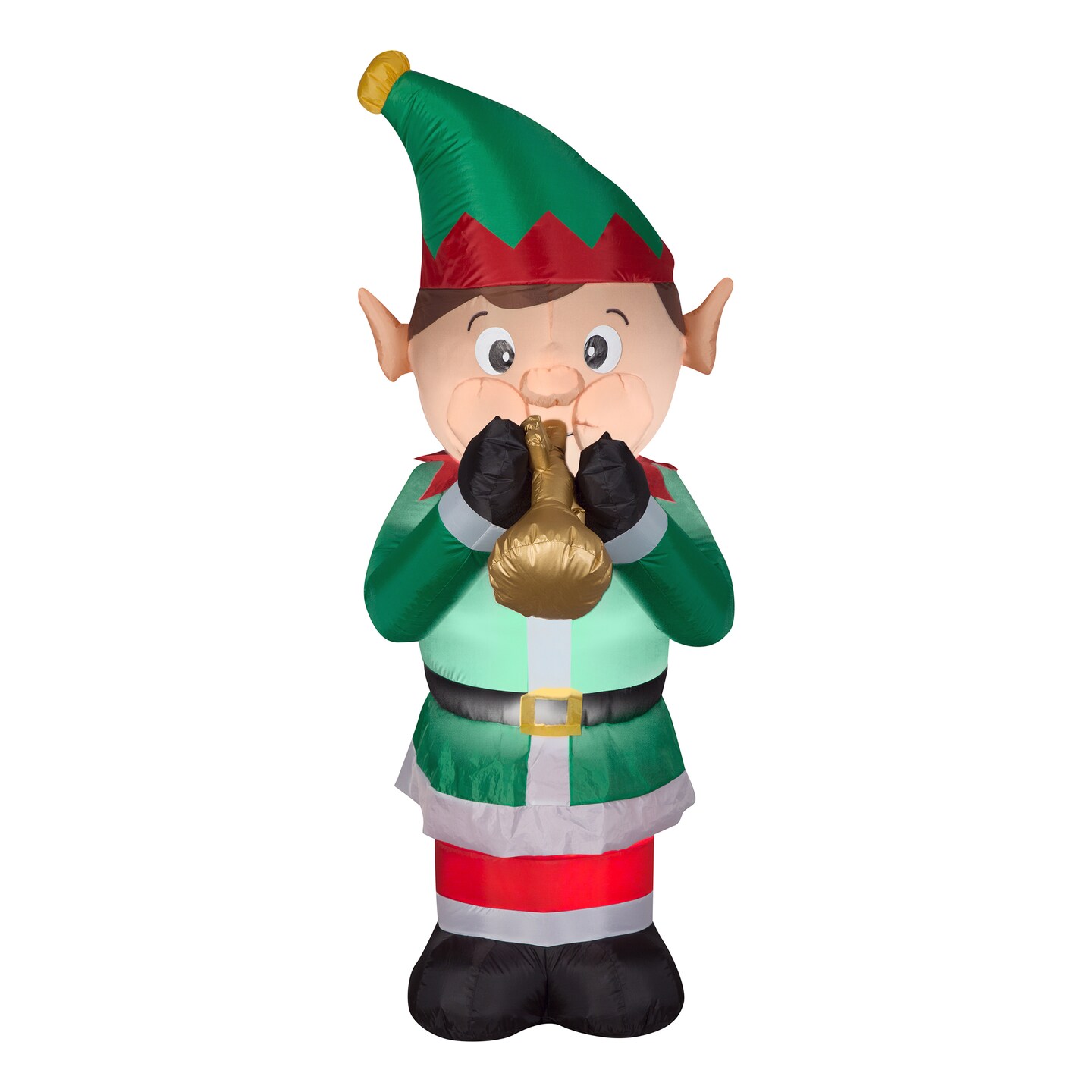 National Tree Company 6 ft. Inflatable Trumpet Playing Elf