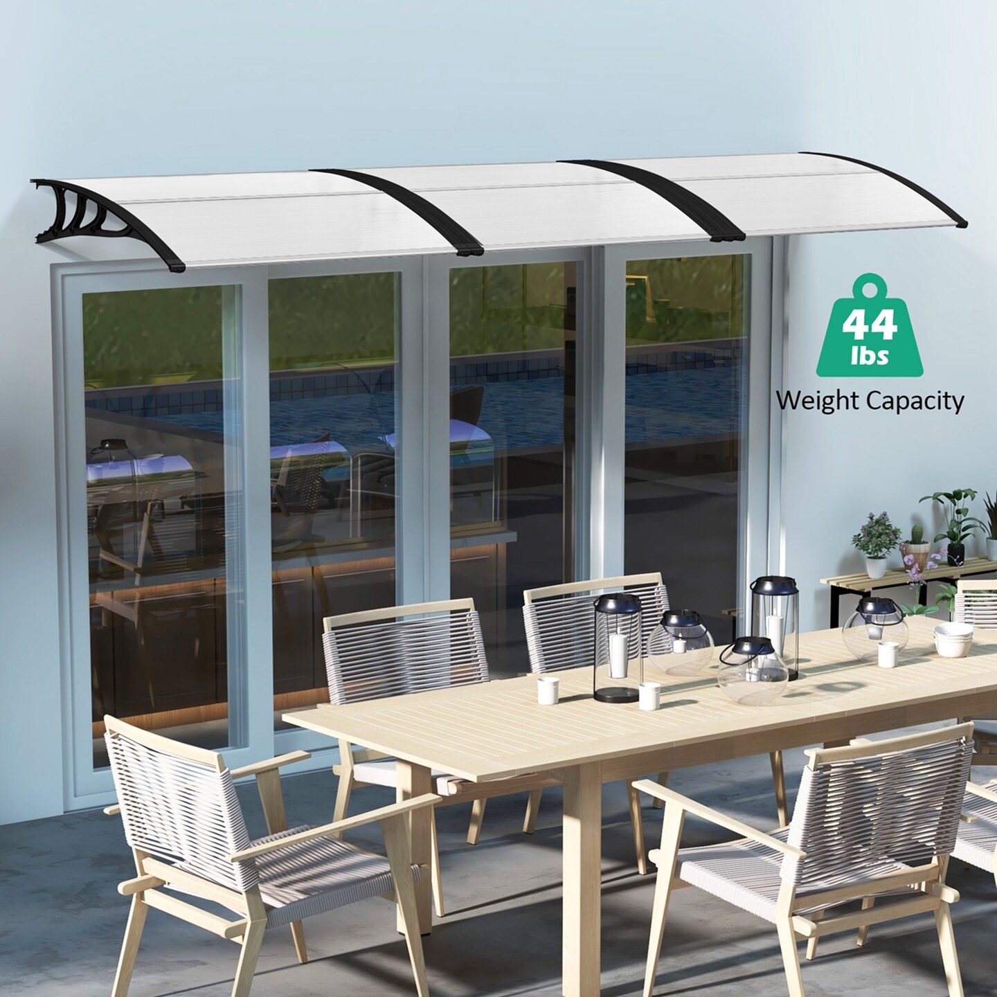 Costway 48&#x22; x 40&#x22; Window Outdoor Awning Door Canopy Exterior Awning Canopy Black/Grey