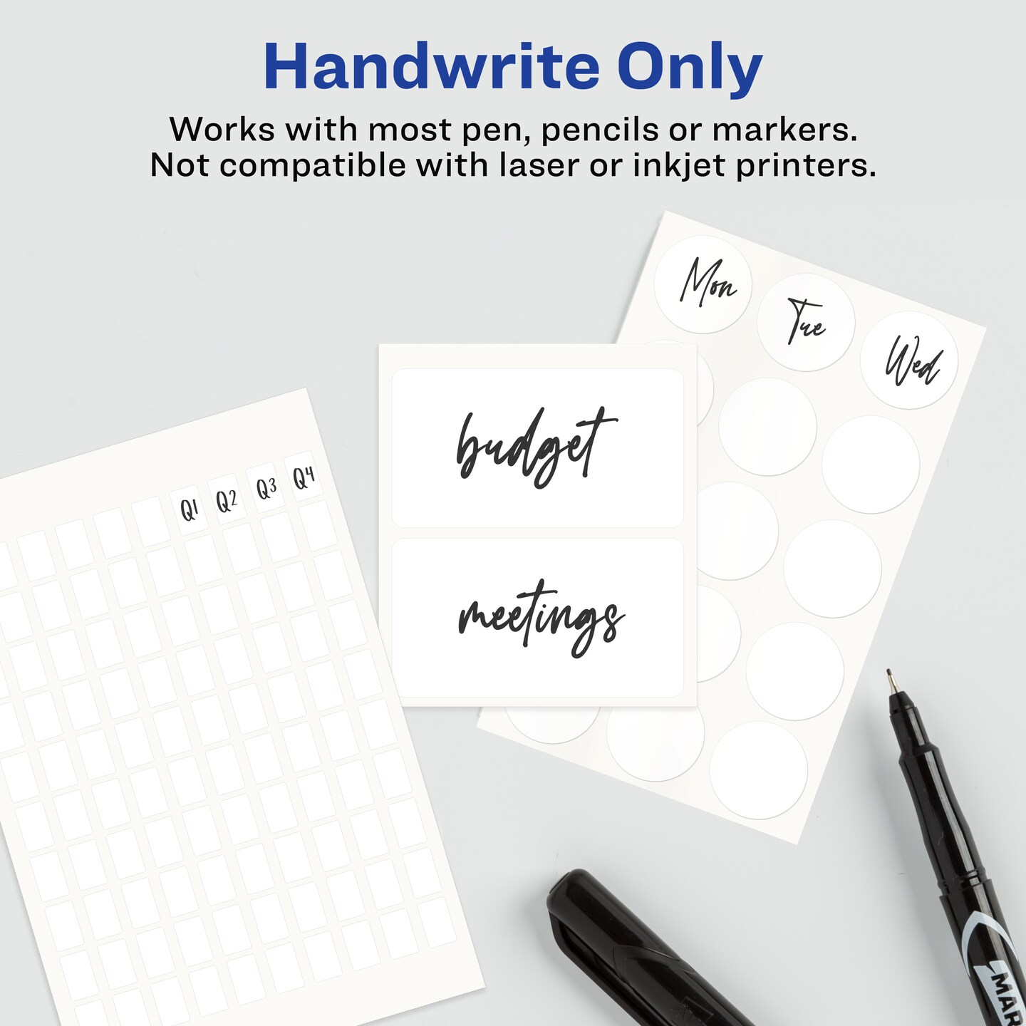Avery Multi-Use Removable Labels, 5/8&#x22; x 7/8&#x22;, White, Non-Printable, 1,000 Blank Labels Total (5424)