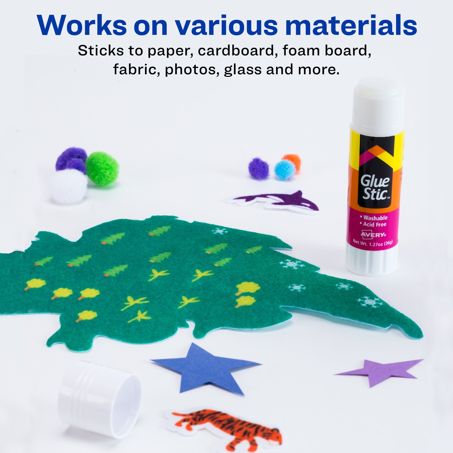 Avery Glue Stick, White, 1.27 oz., Washable, Nontoxic, 18 Permanent Glue Sticks, Value Pack (00192)