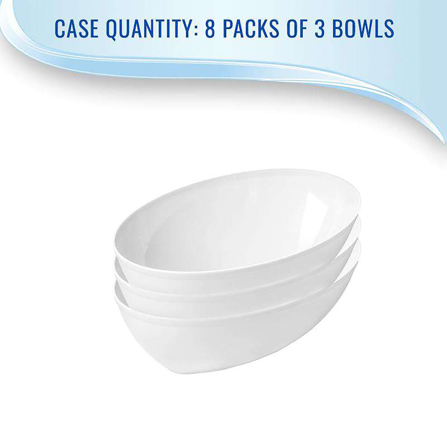 White Oval Plastic Serving Bowls - 2 Quarts (24 Bowls)