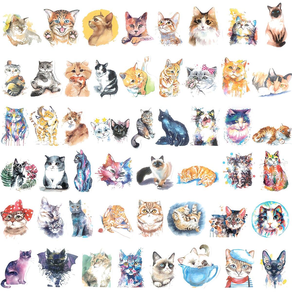 Wrapables Waterproof Vinyl Stickers for Water Bottles, Laptop, Phones, Skateboards, Decals for Teens, 100pcs