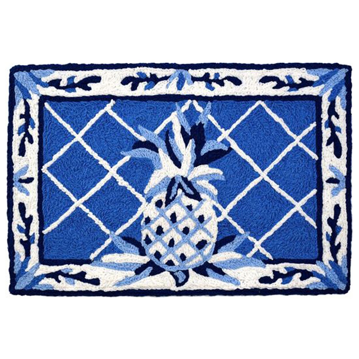 Jellybean Home Floor Decorative Polyester Rectangle French Country Pineapple Rug  - 20&#x22; X 30&#x22;