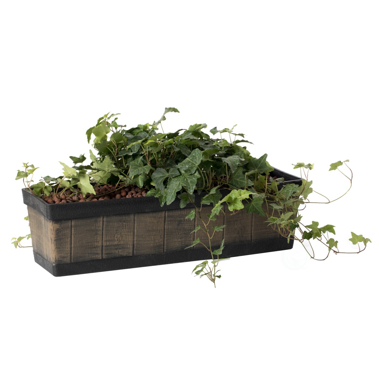 Outdoor Indoor Rectangle Planter Box Brown Plastic 24" 18.5" For Vegetables Flowers