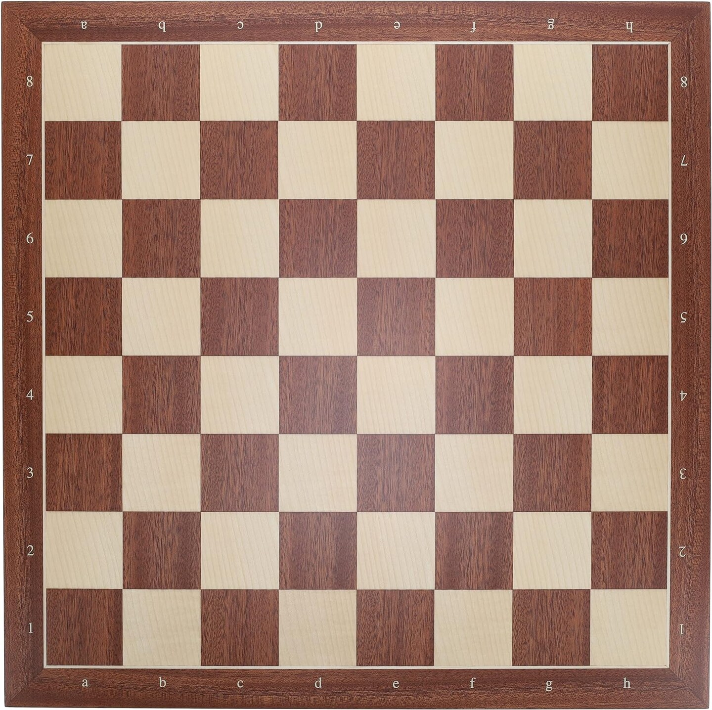 WE Games Mahogany Stained Wooden Chess Board, Algebraic Notation,19.75 in.