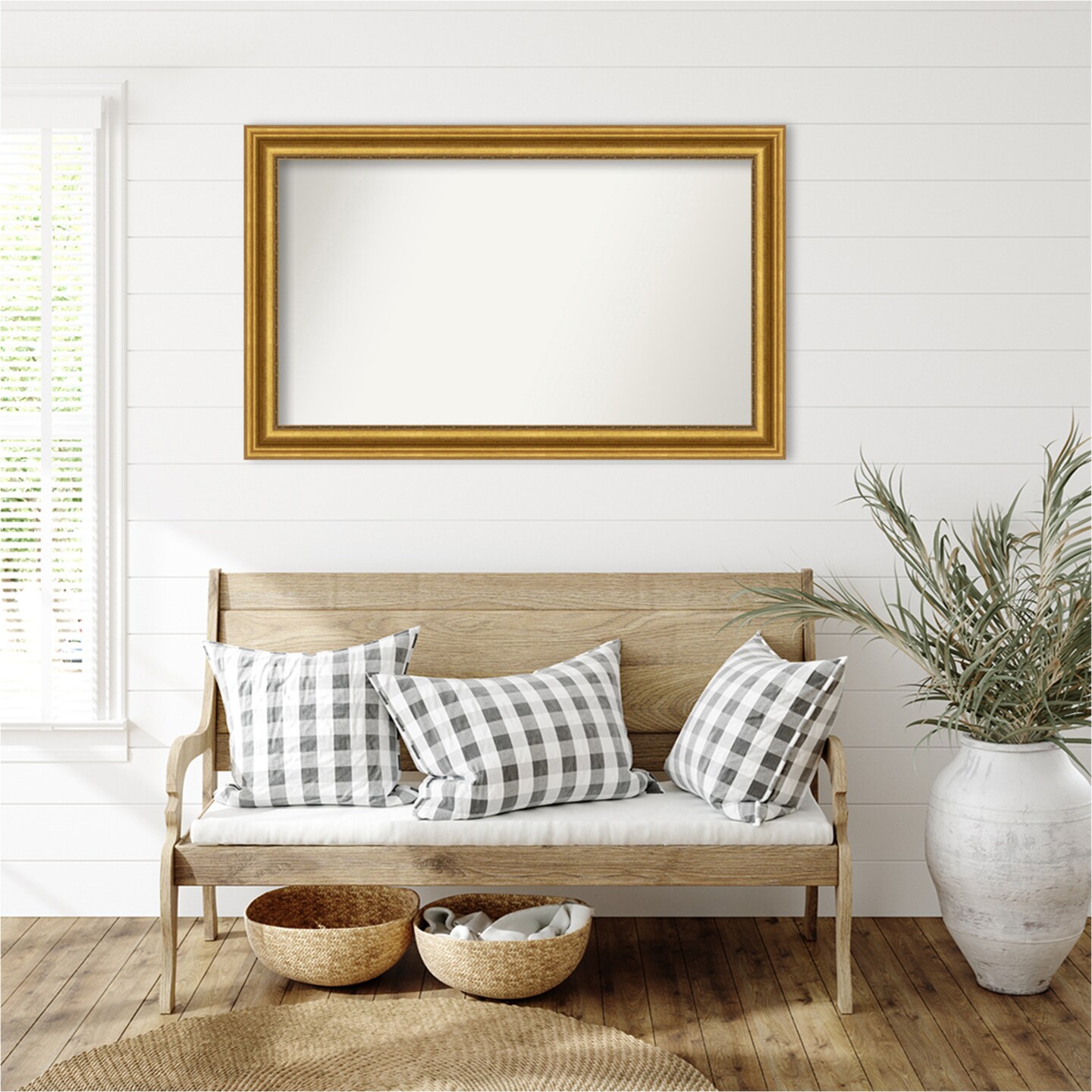Parlor Gold Non-Beveled Custom Framed Bathroom Vanity Wall Mirror