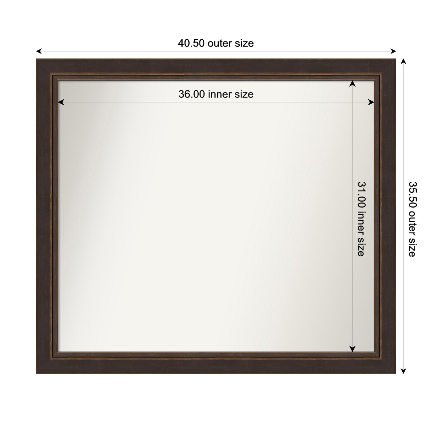 Lara Bronze Non-Beveled Custom Framed Bathroom Vanity Wall Mirror
