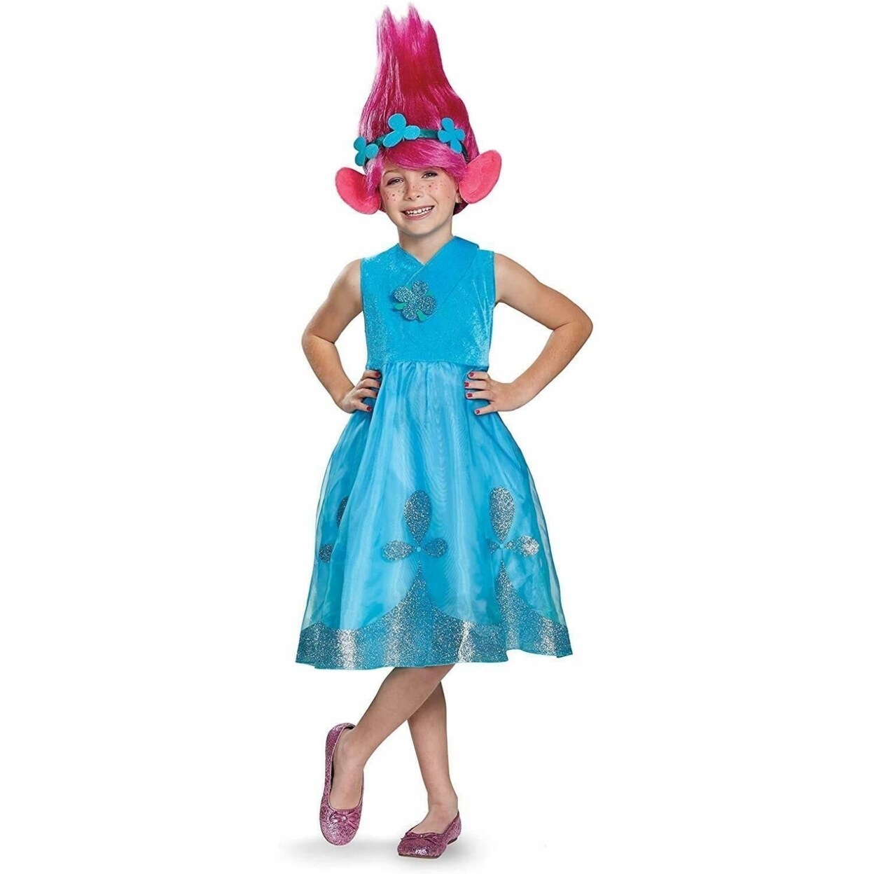 Disguise Trolls Poppy Deluxe Costume With Wig Size M 7-8 Girls Licensed Dress