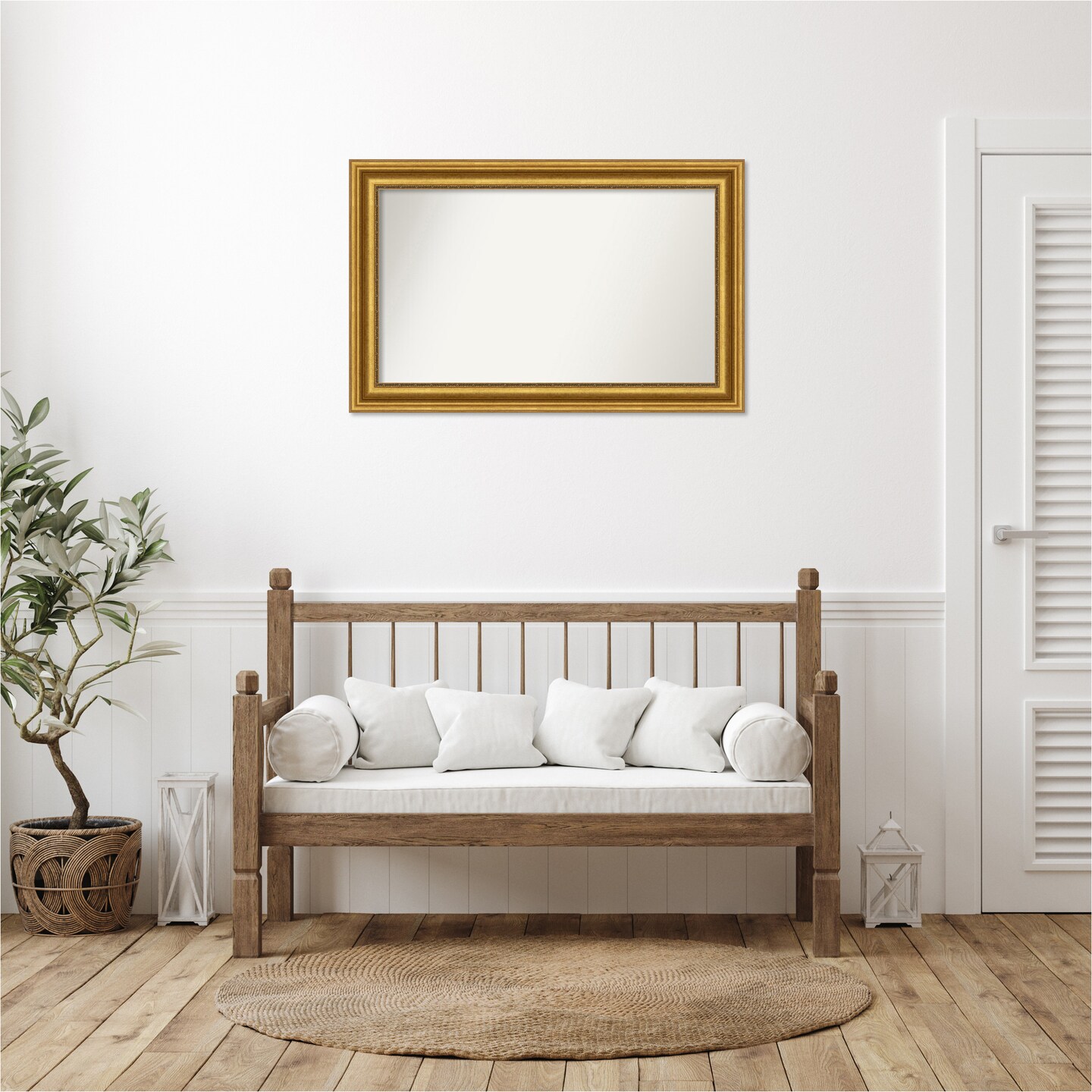 Parlor Gold Non-Beveled Custom Framed Bathroom Vanity Wall Mirror