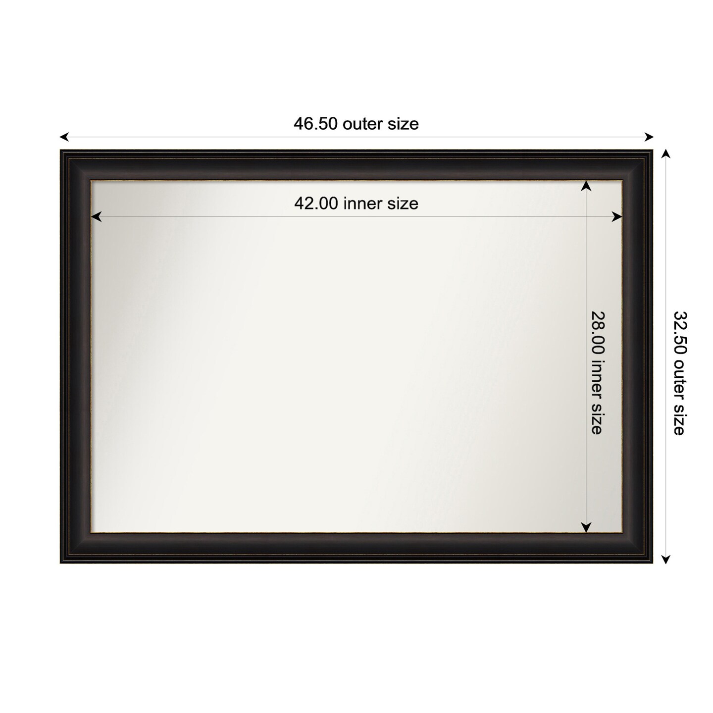 Trio Oil Rubbed Bronze Non-Beveled Custom Framed Bathroom Vanity Wall Mirror
