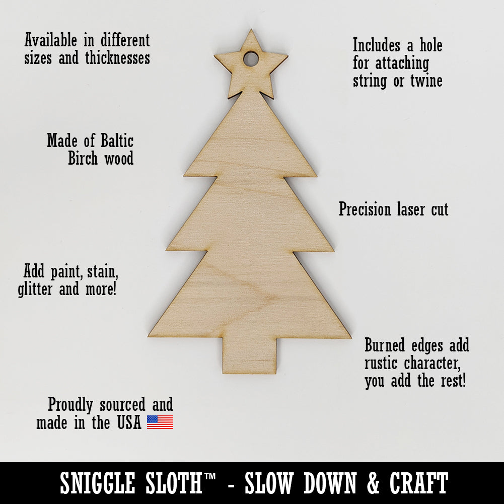 Stethoscope Medical Doctor Nurse Unfinished Craft Wood Holiday Christmas Tree DIY Pre-Drilled Ornament
