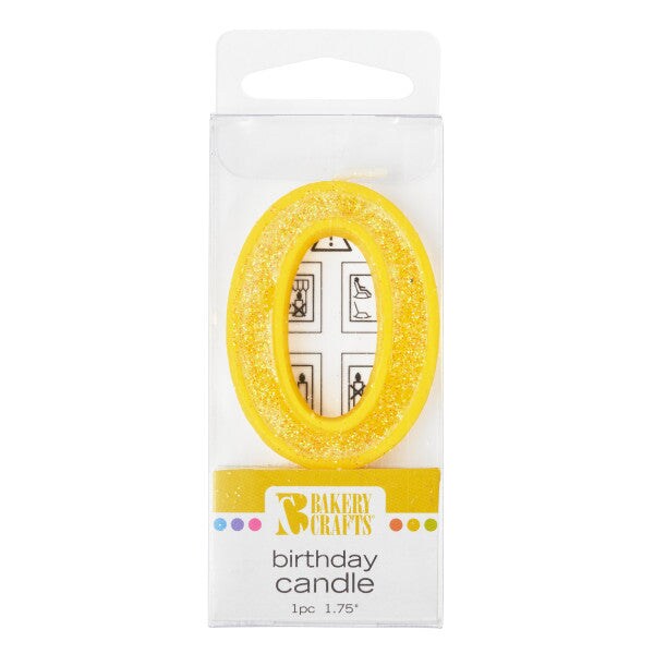 Mini Glitter Numeral Candle, 1ct