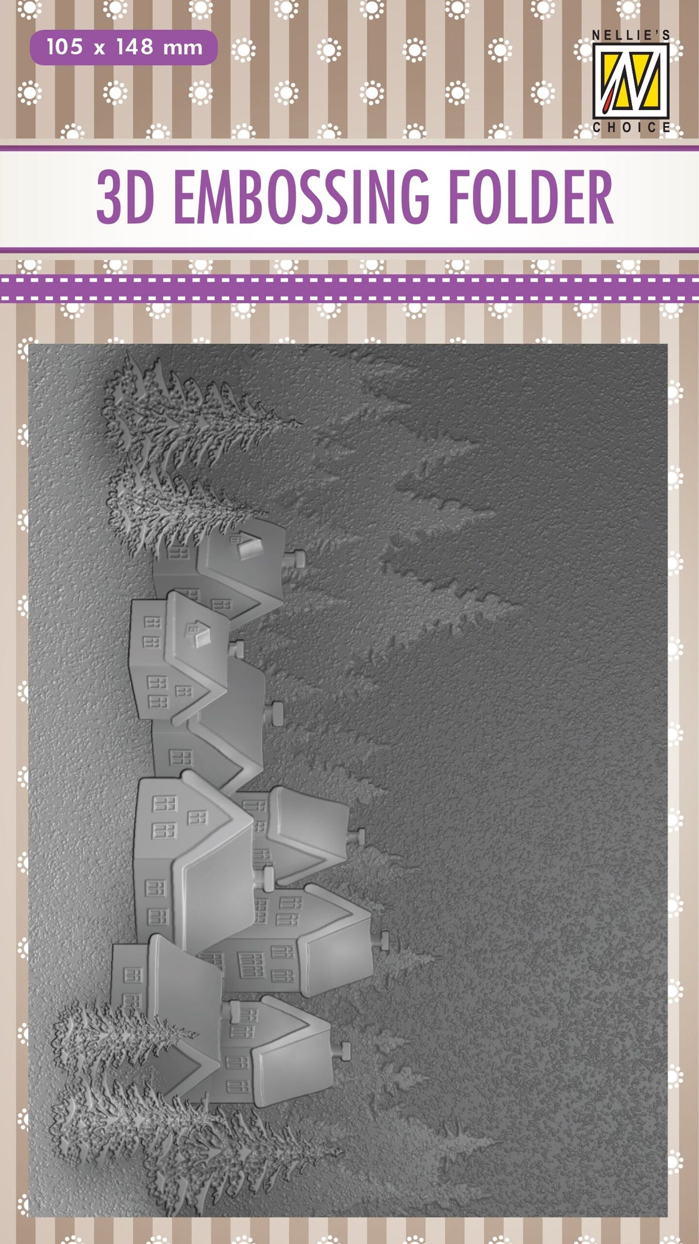 Nellie&#x27;s Choice 3D Embossing Folder -  Snowy Village