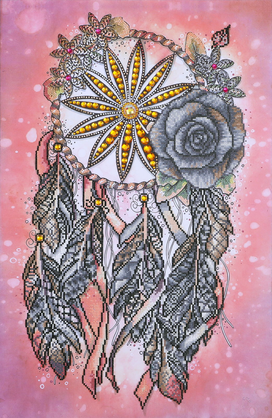 Diamond Dotz Catch Your Dreams Dreamcatcher Diamond Painting Kits for Adults - Diamond Art Kits a Relaxing Creative Craft Kit with Dotz Gems 28.4x18.5