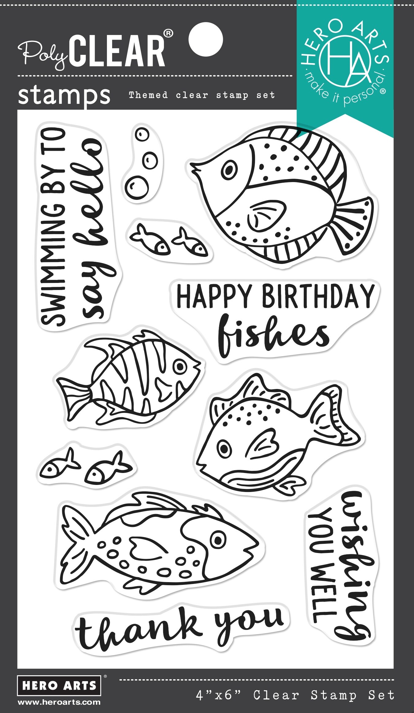 Hero Arts Clear Stamp Set-Hello Fishes