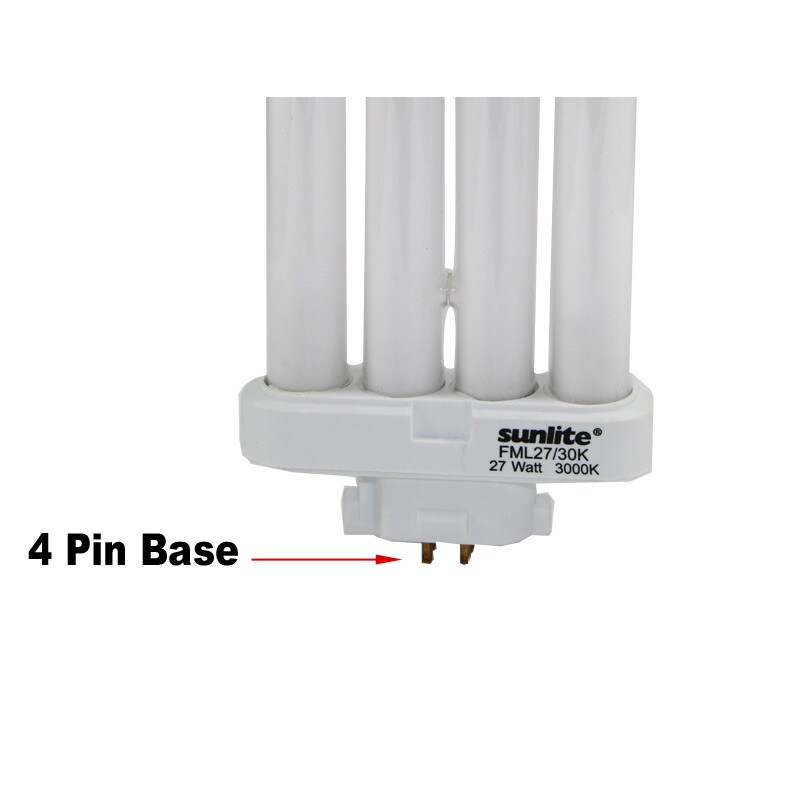 SUNLITE FML 27W 3000K Warm White Quad Tube GX10Q-4 4Pin Base Fluorescent Bulb
