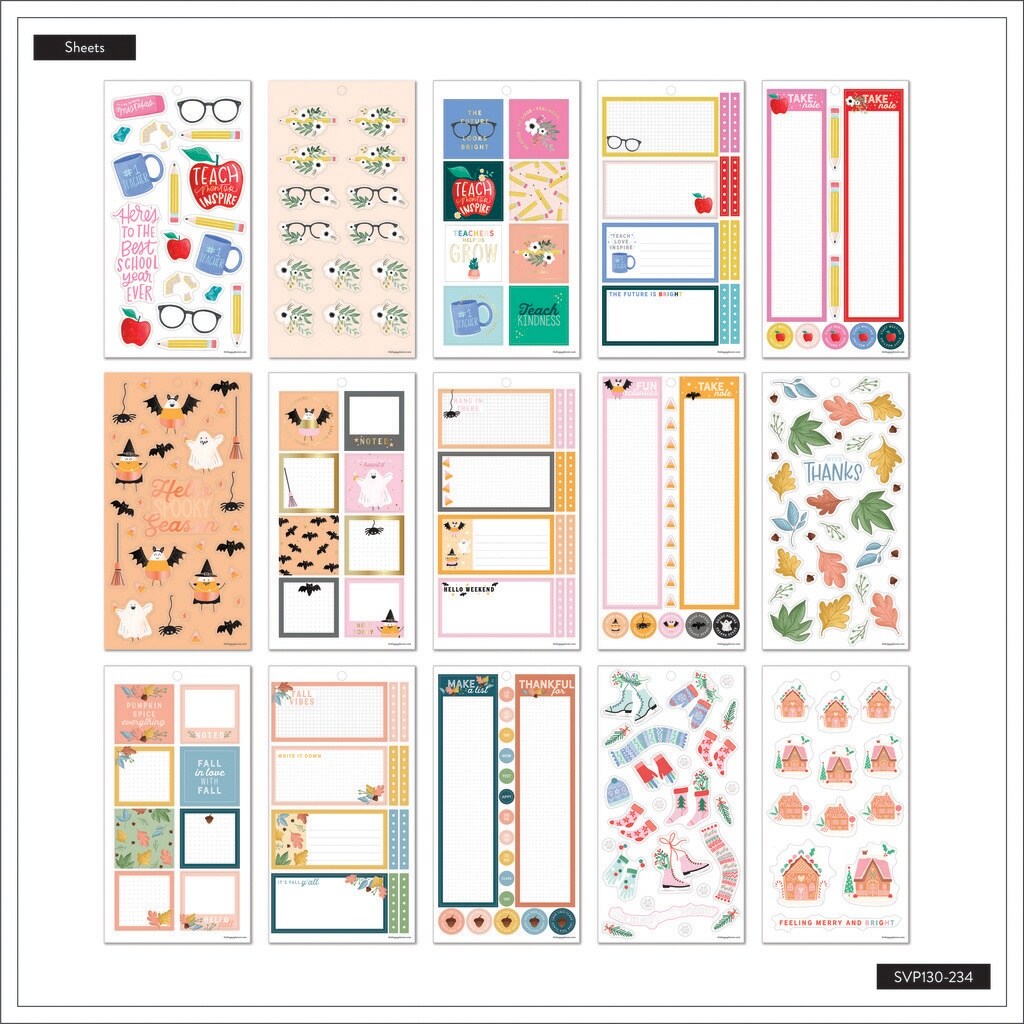 Happy Planner Sticker Value Pack 30/Sheets-Seasonal Teacher Big