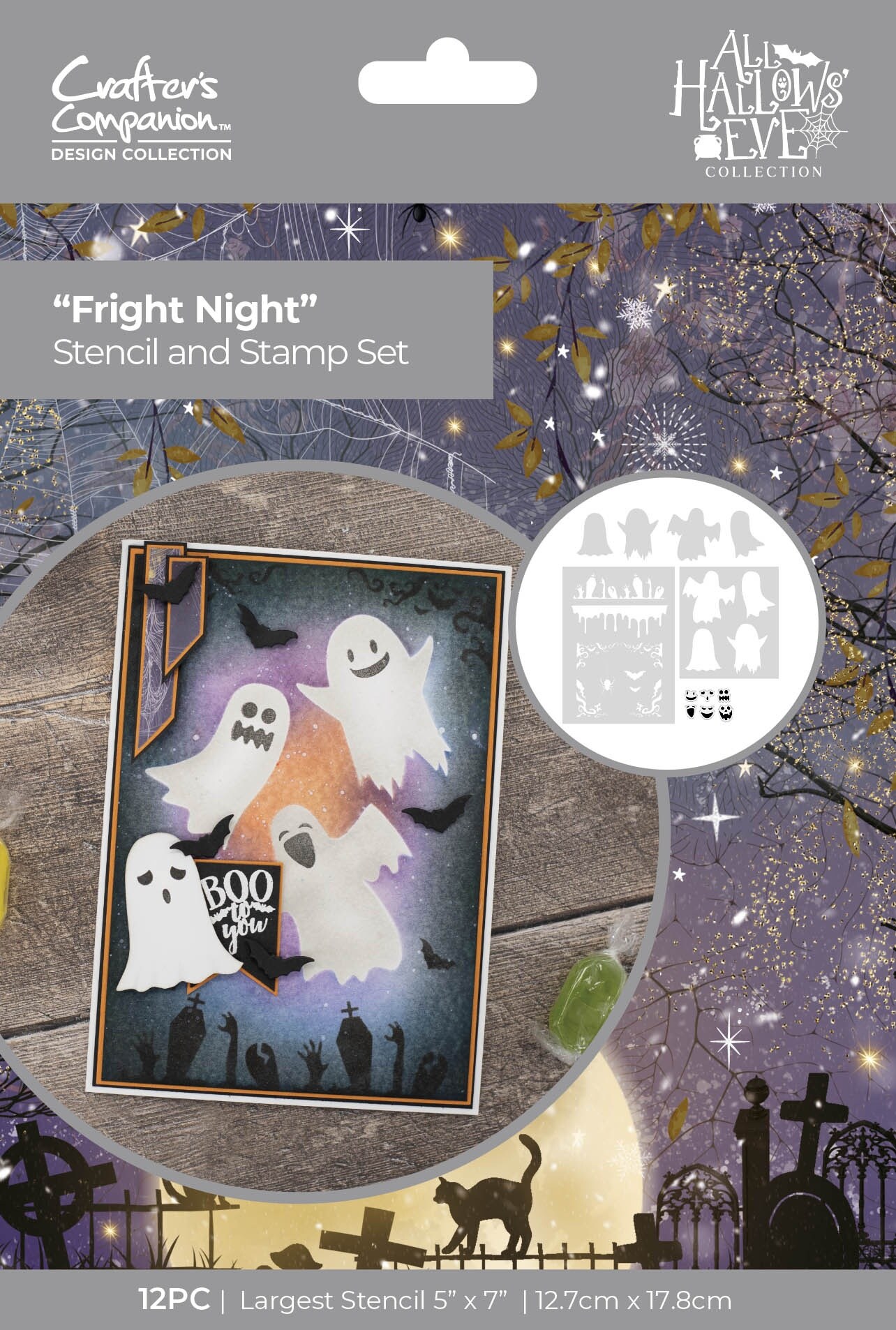 All Hallows Eve Stencil And Stamp Set-Fright Night