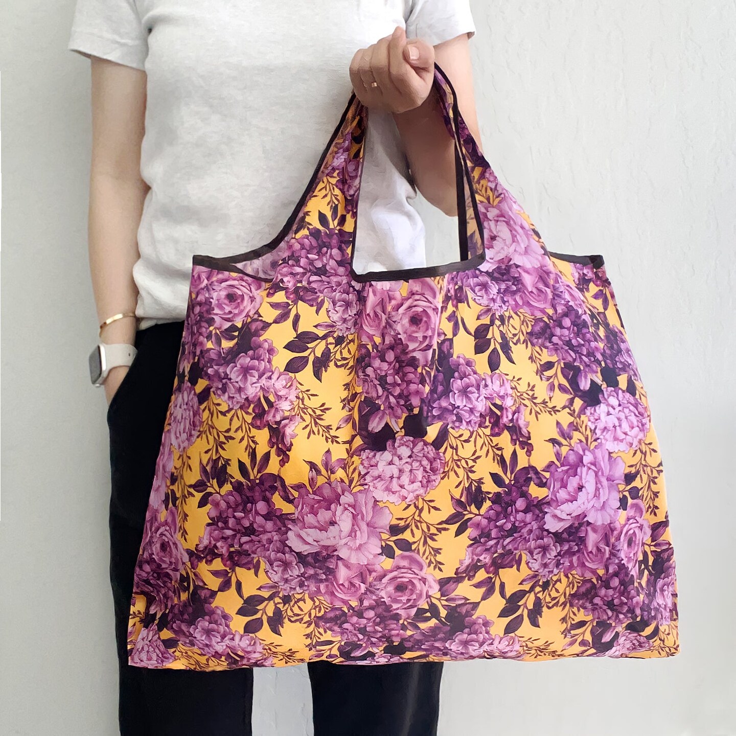 Wrapables Large Foldable Tote Nylon Reusable Grocery Bags