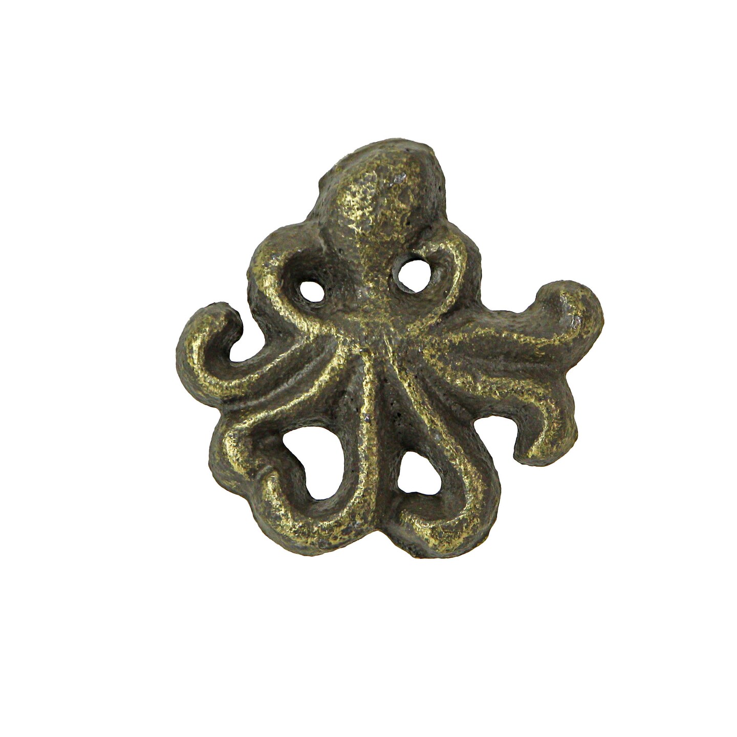 Rustic Cast Iron Octopus Drawer Pull Decorative Cabinet Knob Nautical Set of 6