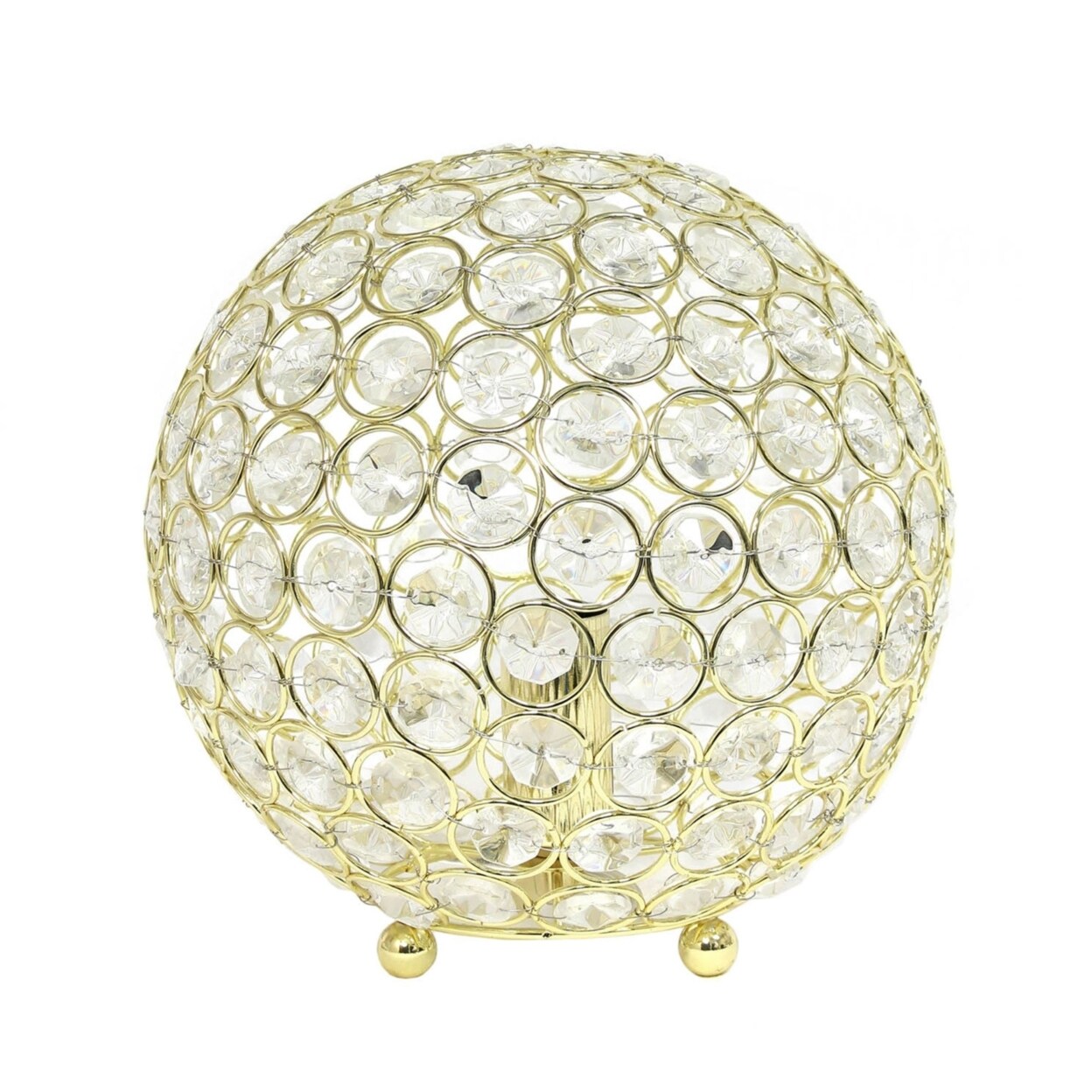 Elegant Designs   Elipse 8 Inch Crystal Ball Sequin Table Lamp, Gold
