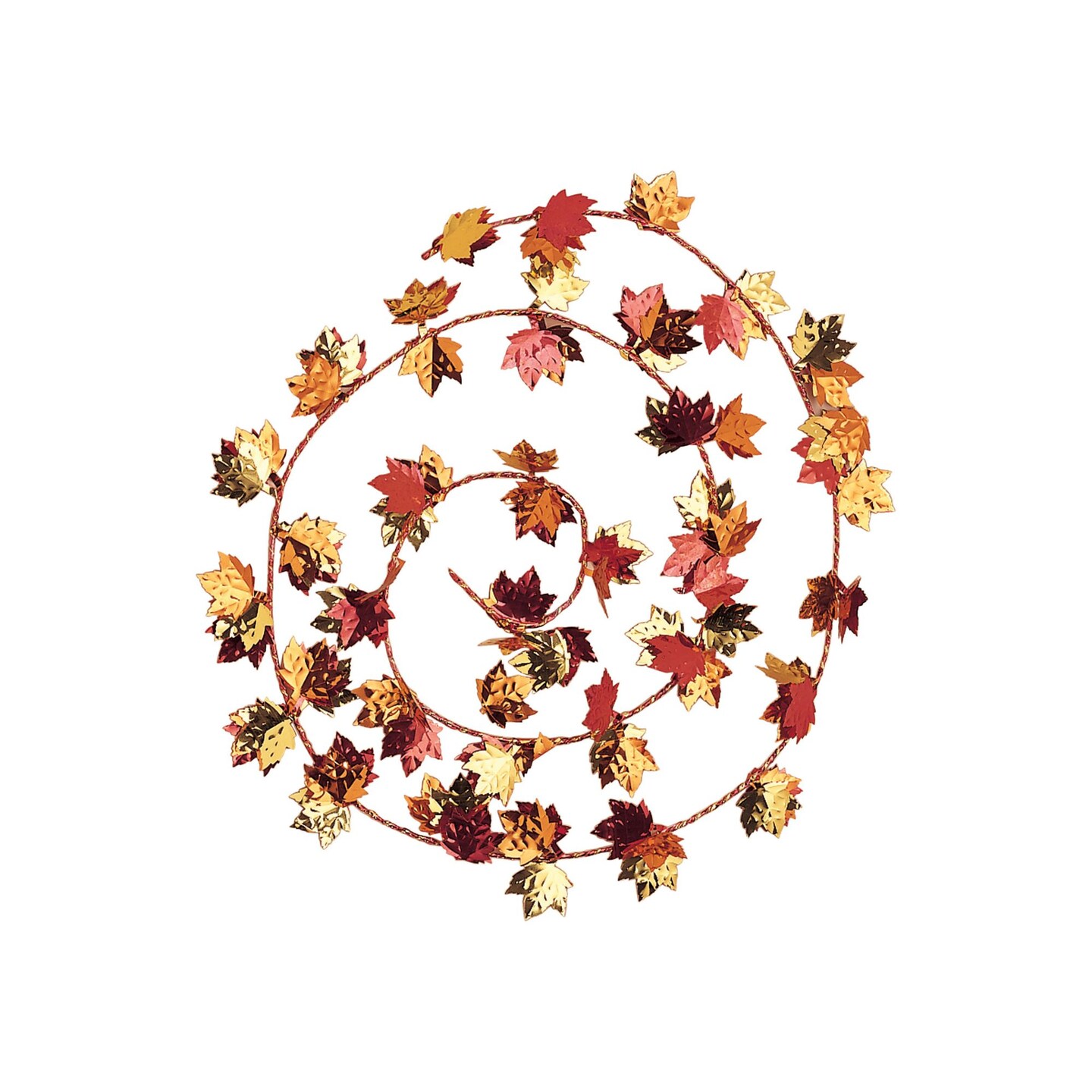 Party Central Club Pack of 12 Shiny Red and Orange Leaf Fall Harvest Thanksgiving Garland 12&#x27;