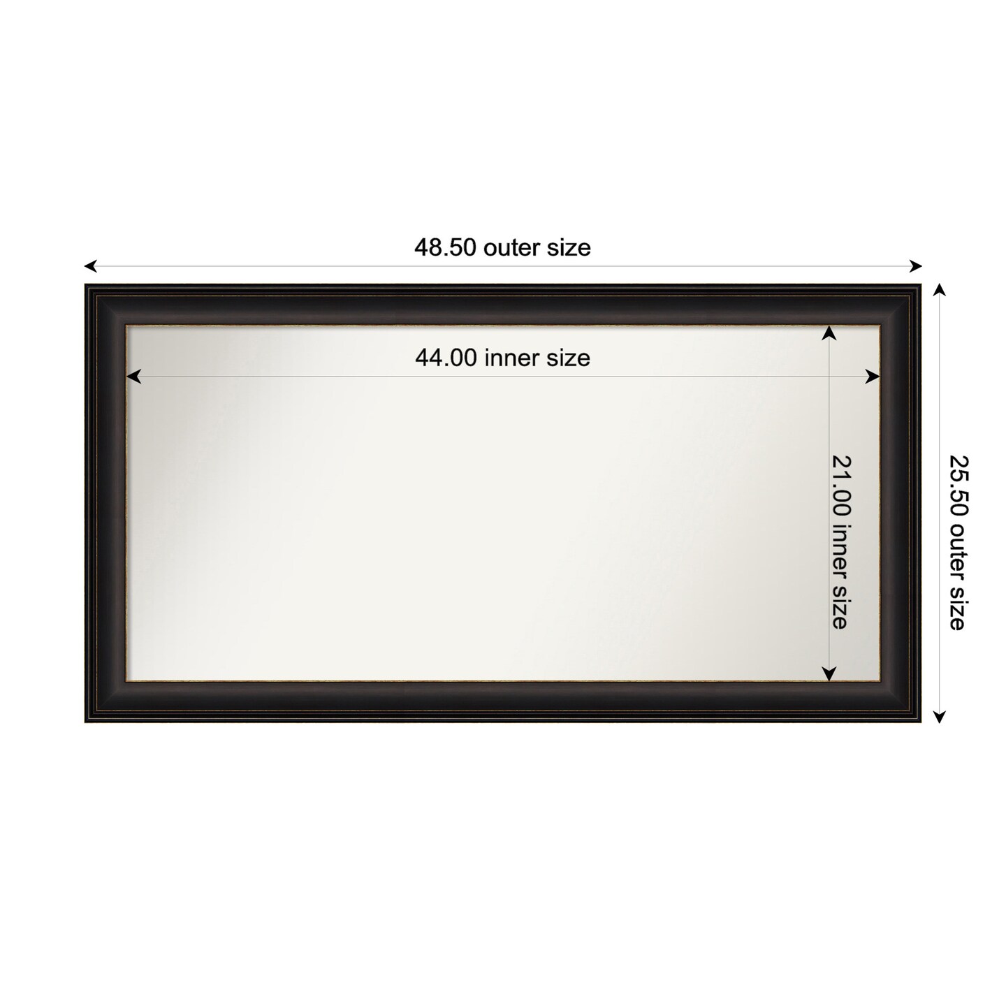 Trio Oil Rubbed Bronze Non-Beveled Custom Framed Bathroom Vanity Wall Mirror
