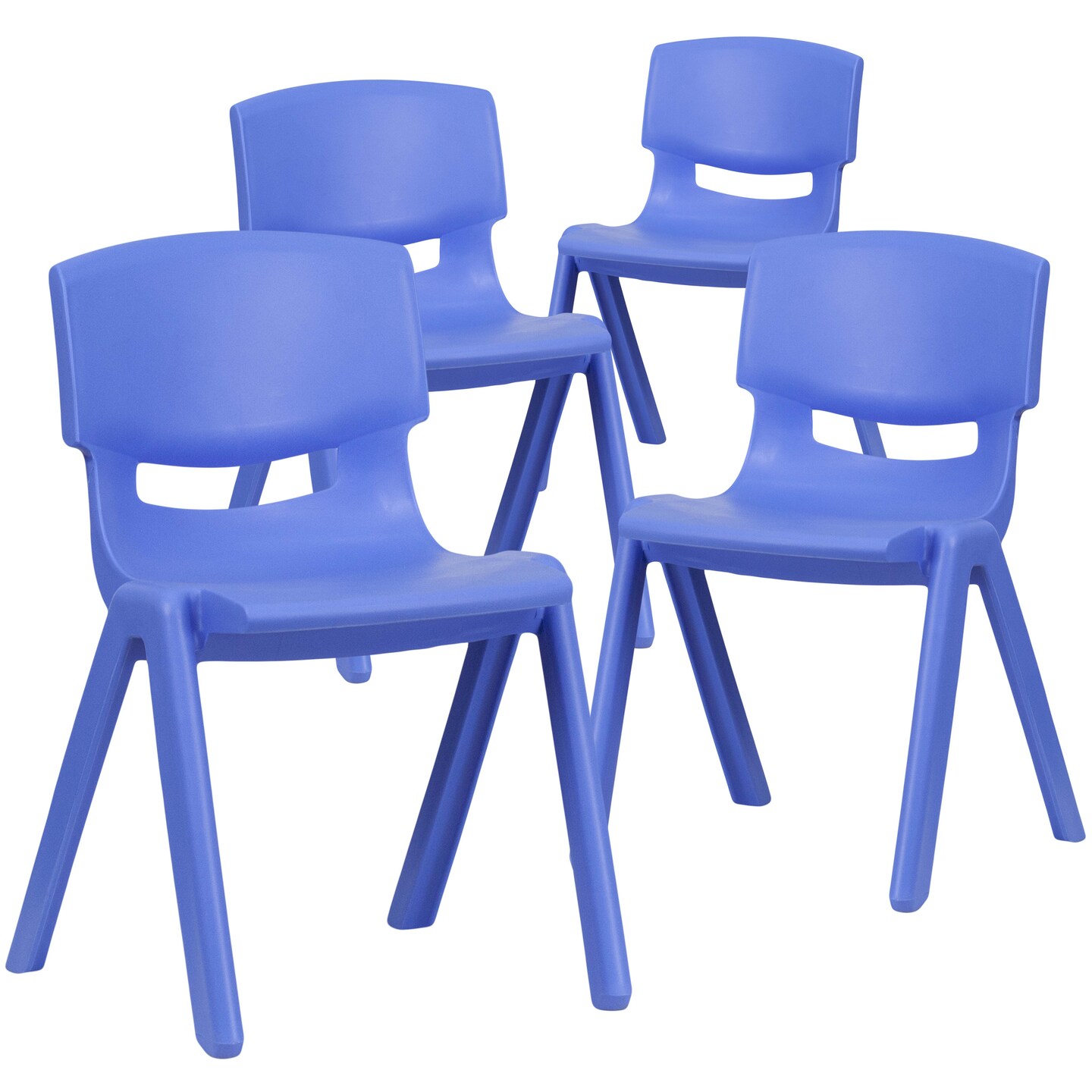 Emma and Oliver 4 Pack Plastic Stackable K-2 School Chair with 13.25&#x22;H Seat