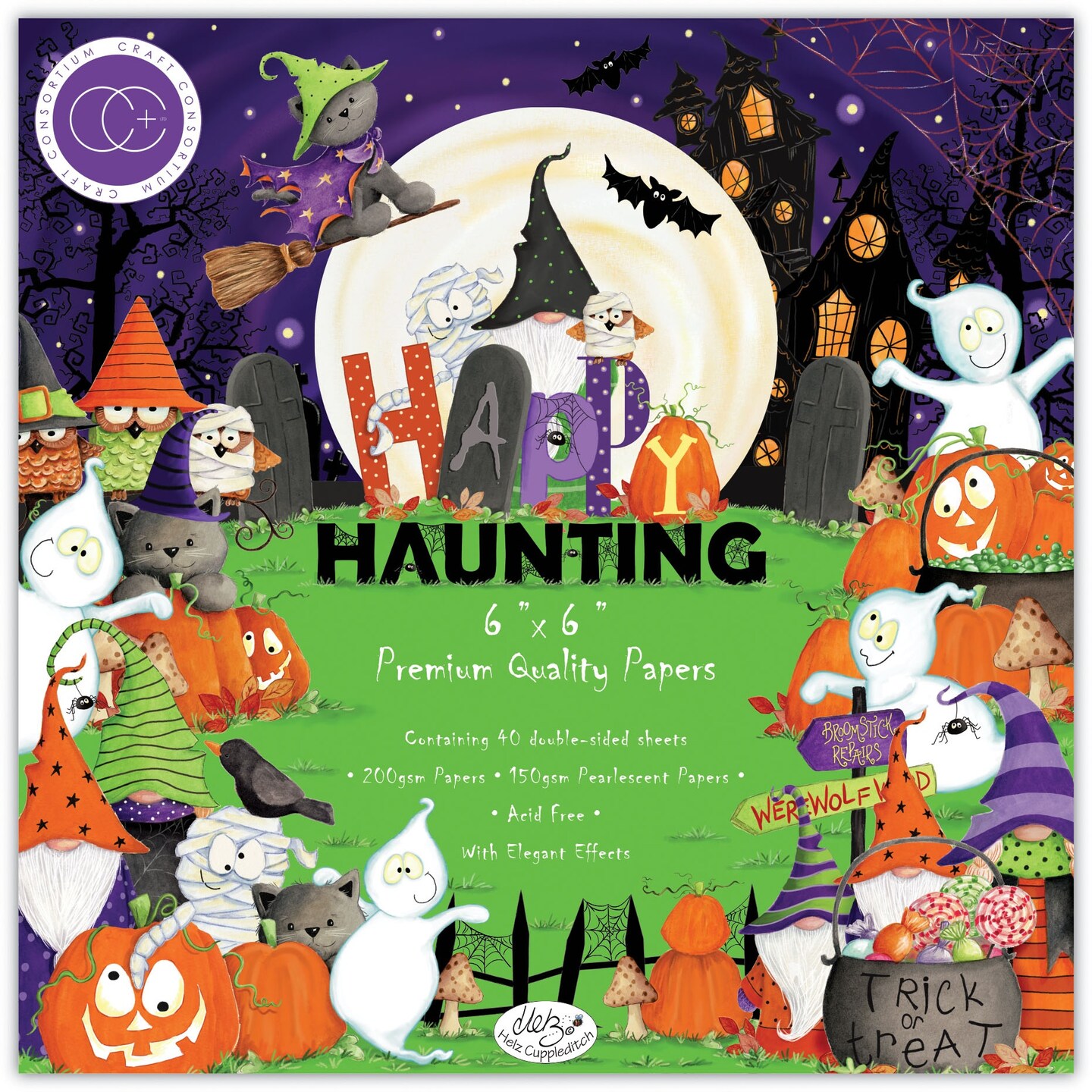Craft Consortium Double-Sided Paper Pad 6&#x22;X6&#x22; 40/Pkg-Happy Haunting